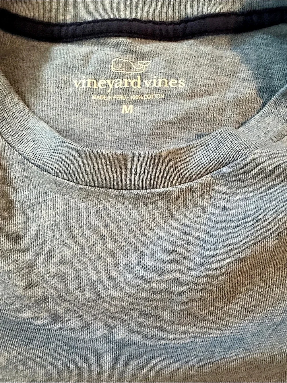 vineyard vines Whale Graphic Long Sleeve Tee Gray Size Medium